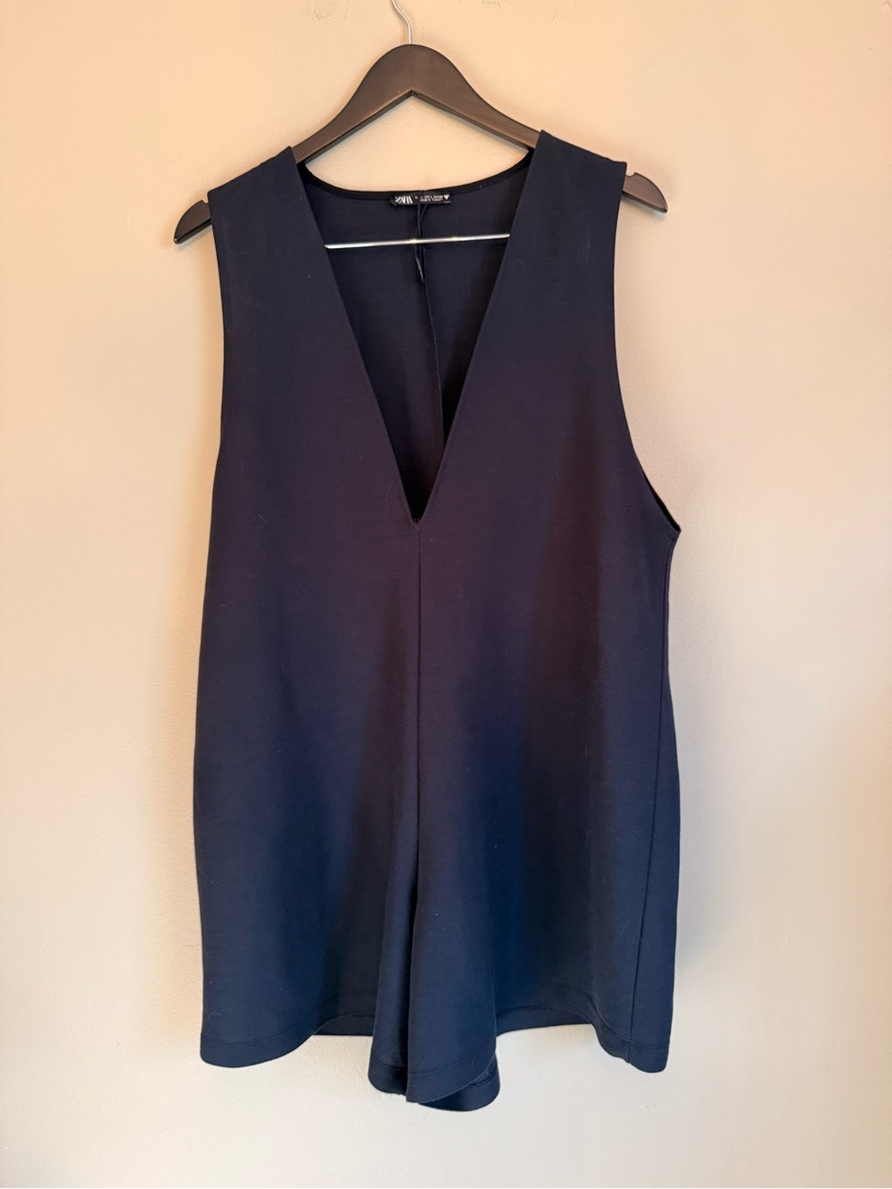 Zara sleeveless deep V-neck playsuit (romper)